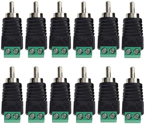 QLXHBOT Spine RCA per cavo altoparlante, connettore terminale a vite da RCA a AV, connettori audio/video per altoparlanti senza saldatura, 12 pezzi