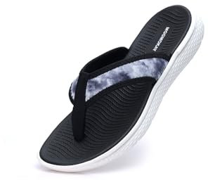 MGGMOKAY Tongs pour femmes,Femme Mode flip flop,Sandales D'extérieur Pour la Plage D'été,Noir,37