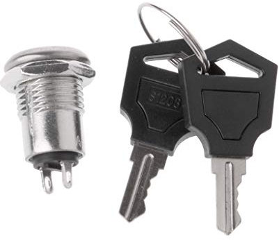 Cerradura eléctrica para interruptor de llave con 2 llaves, 2 posiciones, interruptor de metal de encendido/apagado, todas las llaves iguales dos terminales