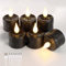 ZIYOUDOLI Wiederaufladbare LED Teelichter Halloween Schwarz Aufladbare LED Kerzen, Warmweiß dimmbare LED-Kerze für Halloween, Weihnachten Heimdekoration (Set von 6)