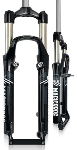 Wkantlaes 26 Inch Mountain Bikes Suspension Fork, 1 1/8 Straight Tube Mountain Bicycles Front Forks 100Mm Travel Mechanical Fork Manual Lockout QR 9Mm Disc/V Brake,Gray A,26