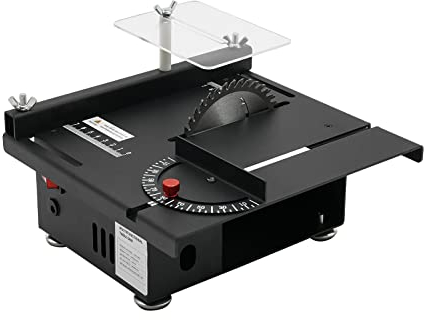 banborba Mini scie circulaire de table avec lames de scie et 7 vitesses réglables, 200 W, pour le travail du bois, scie circulaire de table électrique avec profondeur de coupe de 0 à 33 mm, scie de