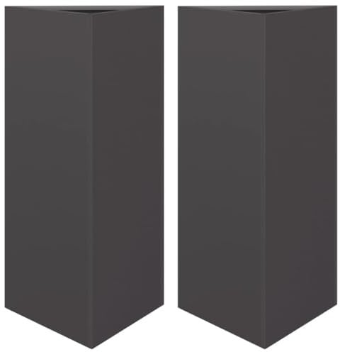 vidaXL Pflanzkübel 2 STK., Blumenkübel mit Boden, Pflanzkasten Pflanztopf für Garten Balkon Terrasse, Blumentopf Pflanzgefäß Blumenkasten, Schwarz Dreieckig Stahl