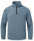 donhobo Herren Fleecepullover 1/4 Zip Warmes Microfleece Sweatshirt Leichte Atmungsaktiv Fleece Jacken Herbst Outdoor Running Golf Sportshirt (Grau blau, M)