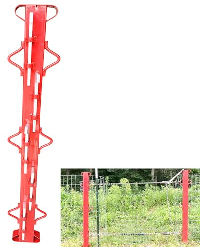 4ft Woven Wire Fence Stretcher Bar Chain Link Fabric Fence Stretcher with 5 Wedges Steel Woven Wire Stretcher for Suitable for Farms, Gardens, Orchards, etc (4FT)