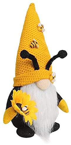 Biene Wichtel Frühling Bienenelfen Deko Frühling Wichtel Sonnenblume Dekoration Frühlingdeko Wichtel Bee Puppe Frühlingsdeko Figuren mit Sonnenblume und Bienen, Ostern Frühling Bienenelfen Deko