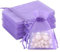 G2PLUS Flieder Organzasäckchen Klein, 7x9cm Geschenk Organzabeutel, Organza Säckchen, 50 Stück Organza-Beutelchen mit Kordelzug Sie als Hochzeit Bonbonsbeutel,Schmuckbeutel
