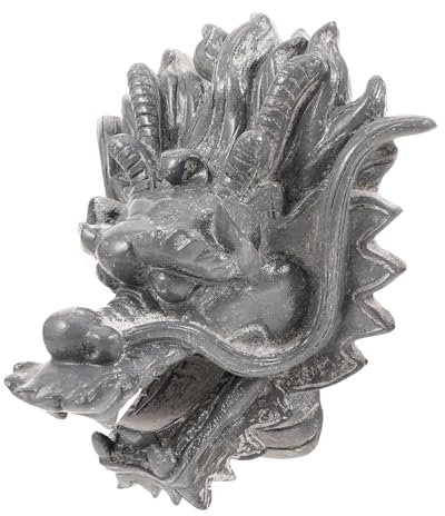 POPETPOP Attrazione della Fontana Scultura del Drago Filtro per Laghetto Rubinetto della Fontana Pompa Presa d'Acqua del Giardino Fontana da Giardino Pompe Sommergibili Resina Grey