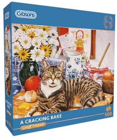 Gibsons A Cracking Bake 500 piece jigsaw puzzle Cat jigsaw B Corp
