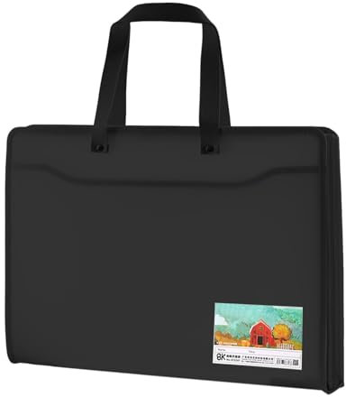 Aufbewahrungstasche für Poster – Transportbox – robuste Transportbox, tragbarer Ordner-Organizer, großer Speicherkartenhalter für Zeichenstempel, Transparent, Schwarz, Se référer au descriptif, Siehe