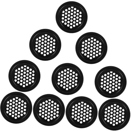 Lurrose 10pcs Stainless Steel Vent Covers Black Breathable Mesh Cover for Cabinets Freezers Lockers Ventilation Wardrobes Shoe Cabinets Outdoor Use Lattice Vents