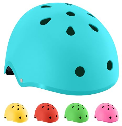 Hornit Kids Bike Helmet with LED Rear Light, Small, Tuvalu Turquoise