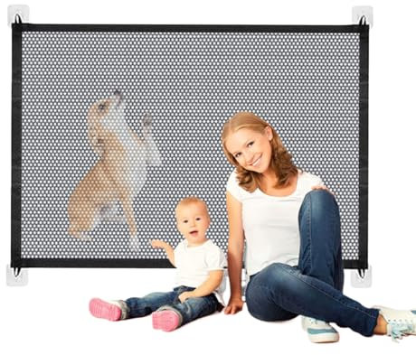 Grille intérieure pour animaux de compagnie, porte entrée chiot, protection enfant sans perçage pour animaux domestiques et porte chambre garage