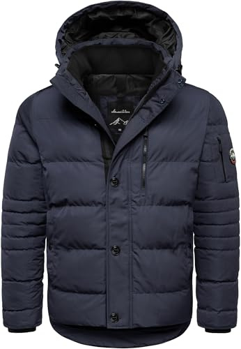 Amaci&Sons Herren Gefütterte Winter Jacke für Männer mit Kapuze 9135