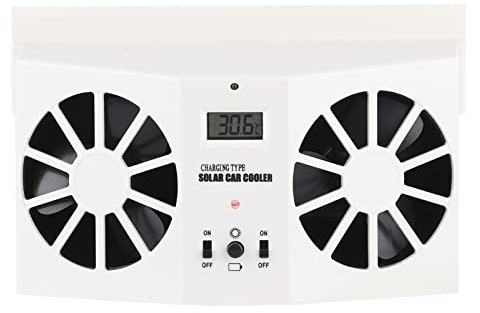 CHICIRIS Ventilador de Radiador de Coche, Radiador De Escape Eficaz Energía Solar para Propietarios de Coches Universales, Blanco