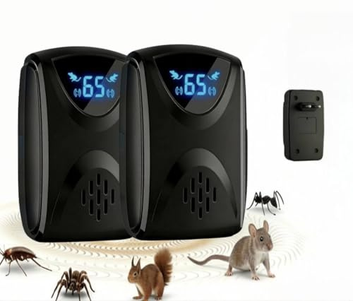 COODAY Ultraschall Mäuseabwehr 2 Pack,Effektiv Mäuse vertreiben mit Ultraschallwellen,Frequenz Regelbar,LED Stroboskoplicht Nagetierbekämpfung für die Abwehr von Mäusen und Ratten