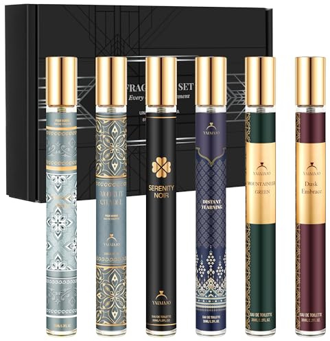 Parfüm Herren,6 X 35ml Eau de Parfum Herren Geschenkset, Mini-Parfümset | Reisegröße Parfüm Männer mit Bergamot Vanille und Sandalwood, Langanhaltender Duft in Parfumqualität, Frisch & Sinnlich-warm