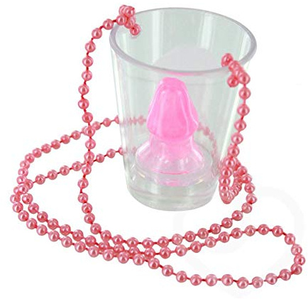 SHATCHI 10 x Willy Schnapsgläser mit rosa Halskette, Junggesellinnenabschied, Einheitsgröße