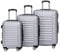 BEIBYE 2088 Zwillingsrollen Reisekoffer Koffer Trolleys Hartschale M-L-XL-Set in 13 Farben (Silber, Set)