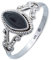 mantraroma Ring Silber Damen Onyx Edelstein schwarz ausgefallen verspielt
