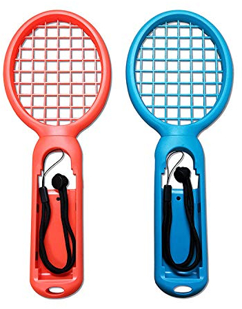 OSTENT 2er Pack Tennisschlägergriff Controller Halter für Nintendo Switch Joy-Con Farbe Rot und Grün