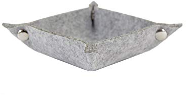 Oblique Unique® Filzschale mit Druckknöpfen als Schlüsselablage Ablage für Kleingeld Smartphone DIY Deko Schale Box - Farbe wählbar (Hellgrau)
