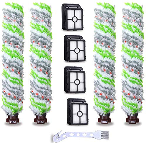 BLUELIRR Lot Remplacement 4 Brosse Rouleau + 4 Filtres Crosswave 17132 et 2225N Series pour Familles avec Animaux Domestiques Fumeurs Accessoires Aspirateur Crosswave