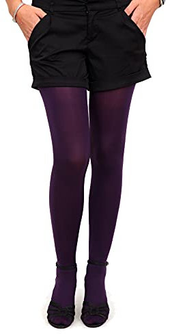 MILKY SILK Collant in microfibra semi-opaca 40 denari, Viola, M