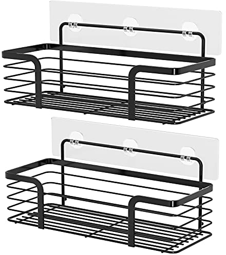 Oriware Adhesivo Estantes Cesta para Ducha Estanteria Organizador Baño SUS304 Acero Inoxidable Sin Taladro - 2 Piezas