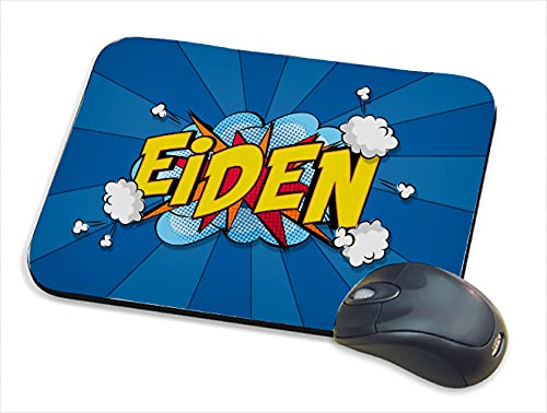 Personalised with Any Name Comic Pop Art Themed Gift for Children, Kids, Girls/Boys, Back to School, Birthday Present Mouse Pad/Mat, PC/Computer Accessories.