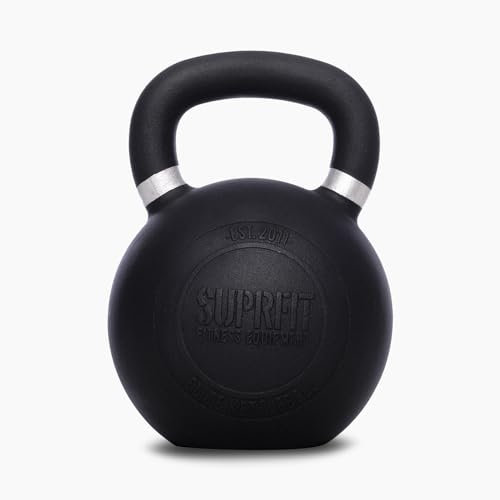 SUPRFIT – Elite Kettlebells 44 kg – pulverbeschichtete Kugelhantel aus massivem Gusseisen für Fitness, Crossfit & Krafttraining – mit Farbcodierung zur besseren Unterscheidung der Gewichte