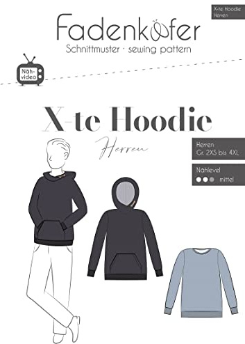 Fadenkäfer Papierschnittmuster X-te Hoodie Herren