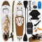 Physionics® SUP Board - Aufblasbar, mit Kajaksitz, Paddel, Rucksack, Finne, Reparaturset, Pumpe, Kamerahalter, Leicht, Farbwahl/Größenwahl - Stand Up Paddle Board (Gold, 320x80x15 cm)