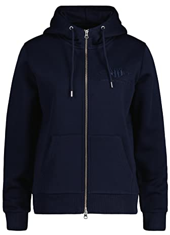 Gant Damen REG Tonal Shield Zip Hoodie Kapuzenpullover, Evening Blue, XS