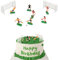 10pcs Football Cake Decoration Set Football Figures Cake Toppers Soccer Toppers for Cakes and Cupcakes Set Football Cupcake Topper for Sport Theme Party Decoration Supplies(Red Yellow)