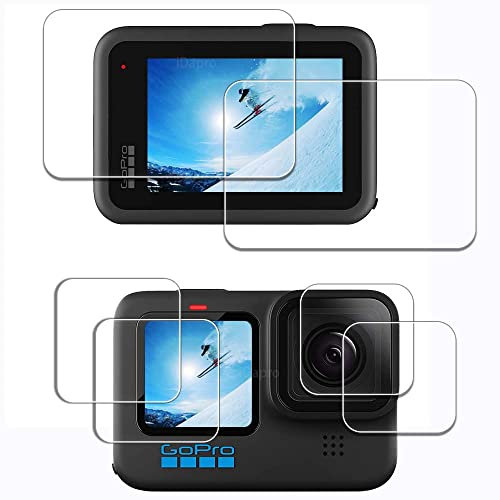 iDaPro Protector pantalla para GoPro Hero 12 11 10 Hero12 Hero11 Hero10 [2+2+2 unidades], Cristal Templado para GoPro 12 11 10 Tempered Glass Screen Protector