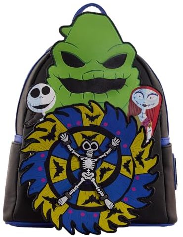 Loungefly Disney - the Nightmare Before Christmas 30th - Rucksack - Amazon Exclusive - Premium Vegan Leder - Geschenkidee - Offizielle Merchandise - für Jungen, Mädchen, Männer und Frauen - Filmfans