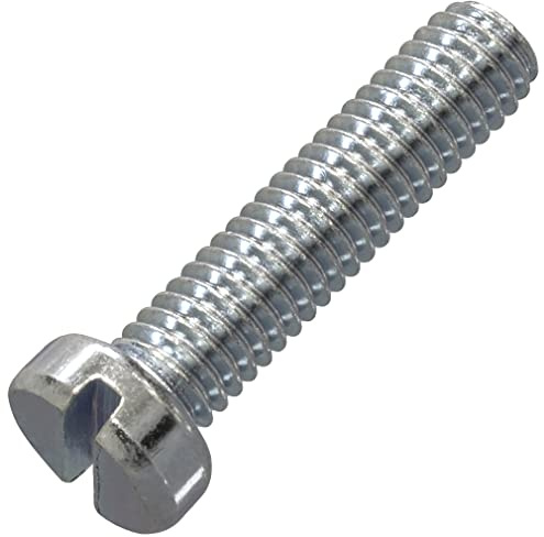 AERZETIX - C60205 - Satz von 20 Metallschrauben mit zylinderkopf M6x25 mm mit S-schlitz - verbindungsbolzen - DIN 84 - härte 4.8 - aus verzinktem stahl - silberfarben