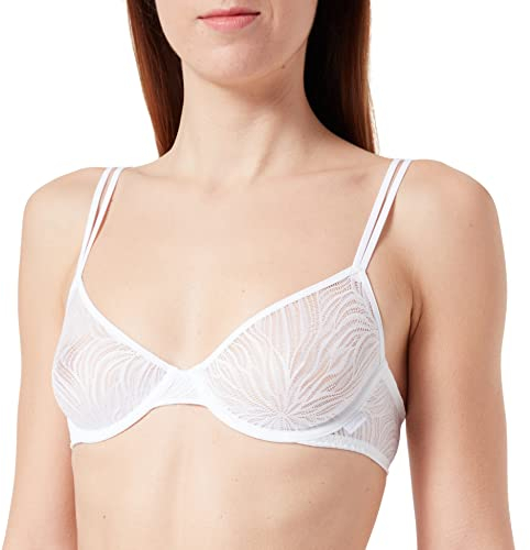 Calvin Klein Women Unlined Demi-Cup Bra with Underwire, White (White), 30DD