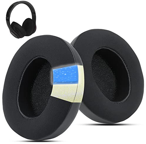 Wzsipod Replacement Ear Pads Cushions for Beats Studio 2 & Studio 3 Wired & Wireless Headphones, Cooling-Gel Ear Cushion with Noise Isolation Memory Foam & Softer Fabric (Black)