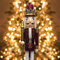 KI Store 120 cm Weihnachten Nussknacker Lebensgröße Groß XXL Holz Nussknacker Figur Weihnachtsdekoration (Rot König)