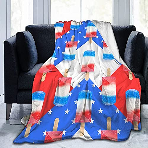 IUBBKI Fleecedecke Eiscreme Amerika Flagge Bettdecke Bequeme Decke Für Kinder Leichte Fleecedecke Für Bett Erwachsene Indoor
