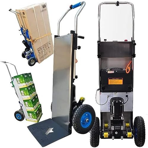 DLUXCA 1200 W Carrello Saliscale Elettrico, Carrello Saliscale Elettrico, capacità di Carico (400 kg) E Batteria Rimovibile, Motore Brushless, Carrello per Sacchi Oggetti Pesanti su E Giù Scale