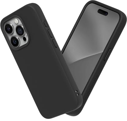 RhinoShield Case kompatibel mit [iPhone 15 Pro Max] | SolidSuit - Stoßdämpfende & schlanke Schutzhülle mit Premium Finish - 3.5 Meter Fallschutz - Schwarz