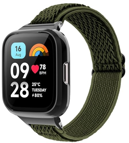 CHULN Cinturino per Redmi Watch 3 Active, Nylon Regolabile Sportiva Cinturini di Ricambio per Redmi Watch 3 Active Smartwatch.
