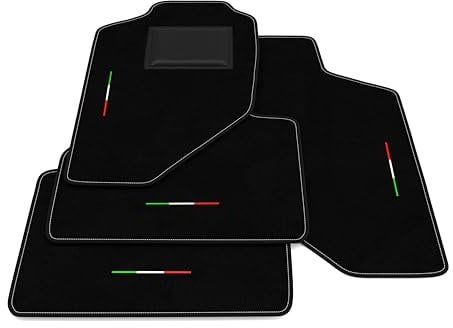 Fußmatten kompatibel mit Opel Frontera 1998-2004 - 3-Türer - Stickerei Italien Flagge, maßgeschneiderte Autofußmatten-Kit, Teppich Set, Autoteppich