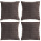 FDTERN 4er Set Boho Kissenbezug 50x50 cm Dunkel Braun Einfarbig Flauschig Kissenbezüge Kordsamt Kissenhülle Dekokissenbezug Sofakissen Dekokissen Deko für Sofa Schlafzimmer Wohnzimmer Balkon