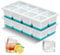 VEHHE Eiswürfelform mit Deckel, 2er-Pack Eiswürfelform Silikon BPA-frei, 4,5cm Ice Cube Tray für Groß Eiswürfel, Einfache Entnahme & Reinigung, Ideal für Whisky, Cocktails & Mehr (Blau)