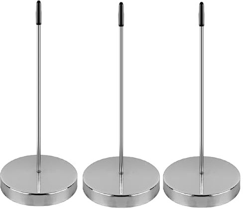 Paquete de 3 pinchos para billetes, soporte de metal para billetes, estaca recta, soporte fiable para recibos para organizar boletos, facturas y notas en restaurantes, oficinas y hoteles (plateado)