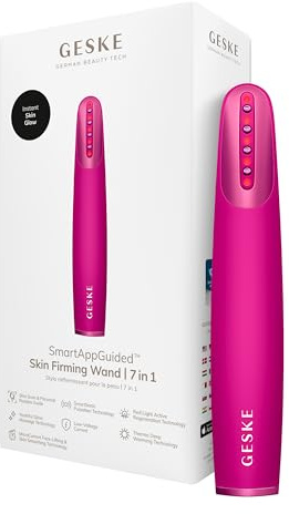 GESKE Skin Firming Wand | 7 in 1 | Anti-Aging | Mikrostrom Facelift | Reduziert Alterserscheinungen | Fortschrittlicher Facial Firmer | Red LED Light Technology | Reduziert Alterserscheinungen | Fortschrittlicher Facial Firmer | Red LED Light Technology